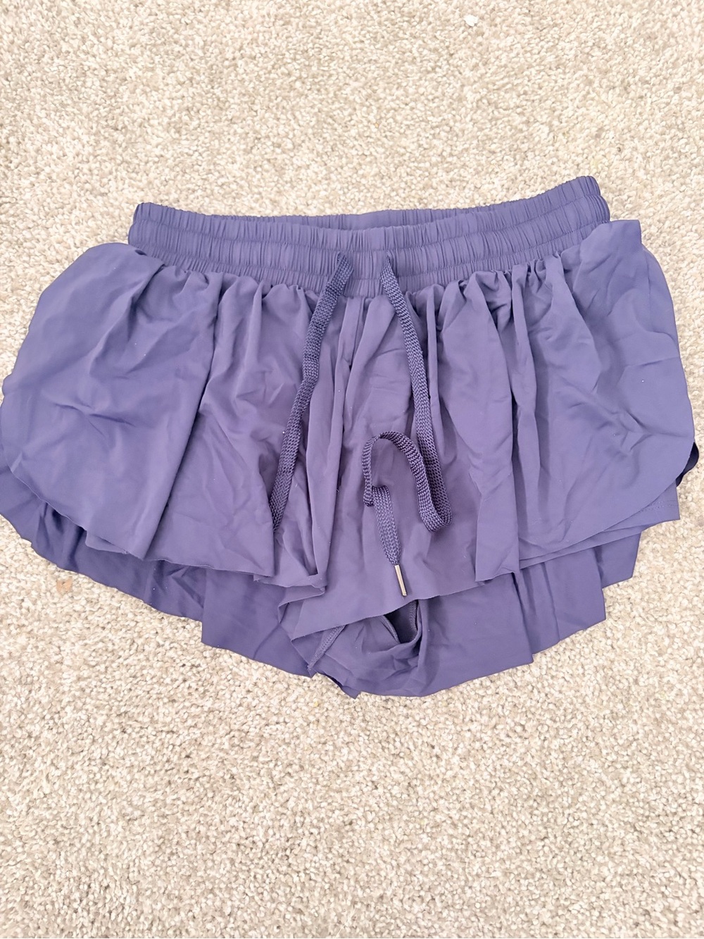 Amazon Navy Ruffle Drawstring Skort